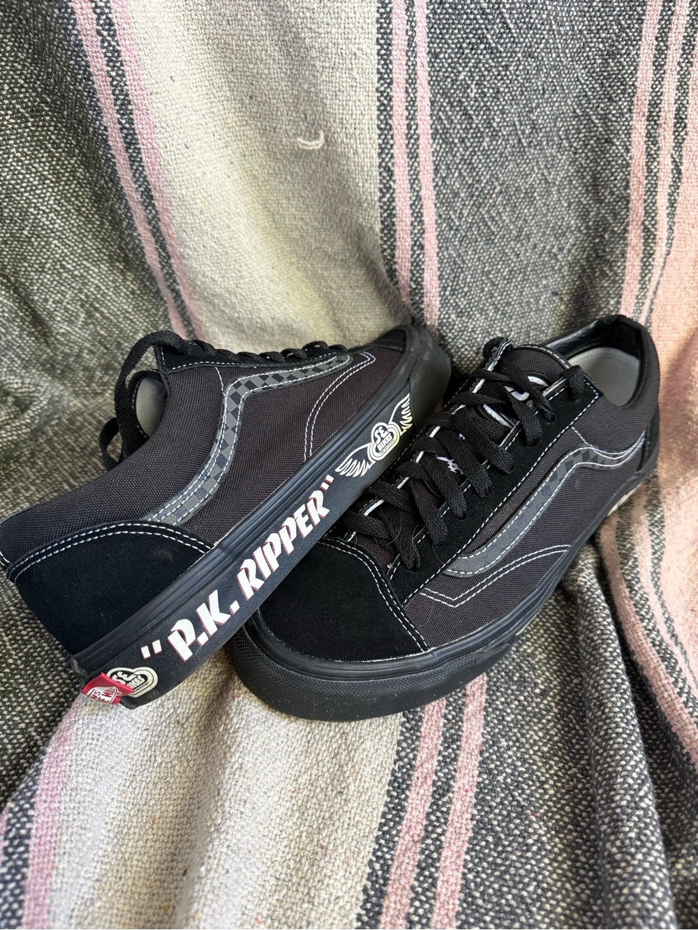 Vans Black Unisex Low-Top 'P.K. Ripper' Skate Sneakers